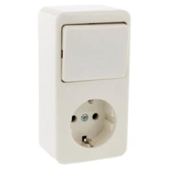 Berker Opbouw Enkel Geaard Stopcontact Met Schakelaar Wit -InterieurKunst Verkoopwinkel 123 697