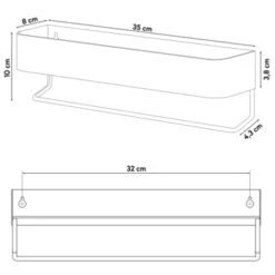 Sealskin Plank- En Handdoekhouder Brix Zwart -InterieurKunst Verkoopwinkel 123 6984