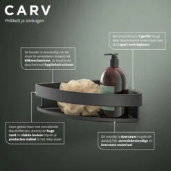 Tiger Hoekdouchemand Carv 21 Cm Zwart -InterieurKunst Verkoopwinkel 123 7010