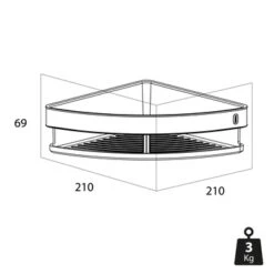 Tiger Hoekdouchemand Carv 21 Cm Zwart -InterieurKunst Verkoopwinkel 123 7011