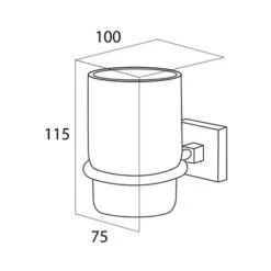 Tiger Bekerhouder Melbourne Hangend Met Beker Chroom -InterieurKunst Verkoopwinkel 123 7179