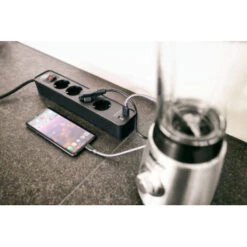 Brennenstuhl Stekkerdoos 4-voudig Met 2 USB-aansluitingen En Schakelaar Zwart 1,5 Meter -InterieurKunst Verkoopwinkel 123 72