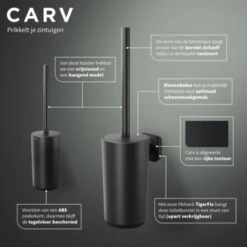Tiger Carv Toiletborstel Met Houder Zwart -InterieurKunst Verkoopwinkel 123 7393