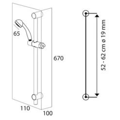 Tiger Doucheset Splash Como Met Glijstang Chroom -InterieurKunst Verkoopwinkel 123 7421