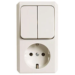 Schneider Electric Merten Contura Opbouw Combi Wandcontactdoos/serie RA Creme