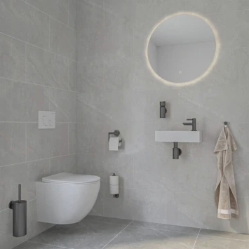 Marho Toiletrolhouder Luxor Zonder Klep Gun Metal 3 Marho Toiletrolhouder Luxor Zonder Klep Gun Metal - Afbeelding 3