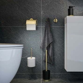 TIGER WC-BORSTELHOUDER TUNE VRIJSTAAND MESSING ZWART 2 TIGER WC-BORSTELHOUDER TUNE VRIJSTAAND MESSING ZWART - Afbeelding 2