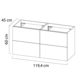 Tiger Karlo Badkamermeubelset 120 Cm Chalet Eik Met Wit Houten Wasblad En Glanzend Witte Keramische Waskom -InterieurKunst Verkoopwinkel 123 7969
