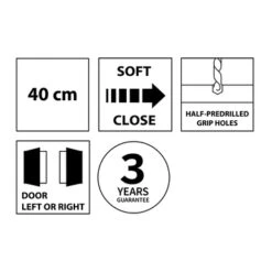 Tiger Maryport Hoge Kolomkast 40 Cm Mat Wit Met Matzwarte Greep -InterieurKunst Verkoopwinkel 123 8105