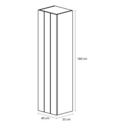 Tiger Maryport Hoge Kolomkast 40 Cm Mat Wit Met Matzwarte Greep -InterieurKunst Verkoopwinkel 123 8106