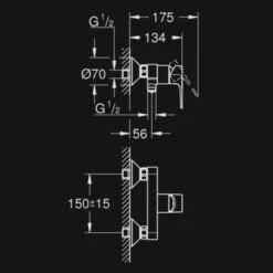 Grohe Douchemengkraan Start Edge -InterieurKunst Verkoopwinkel 123 8189