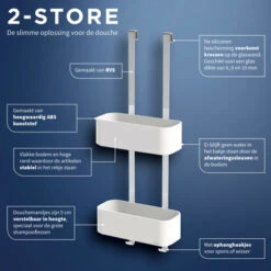 Tiger Doucherek Ophangbaar 2-store 25cm Wit -InterieurKunst Verkoopwinkel 123 8195
