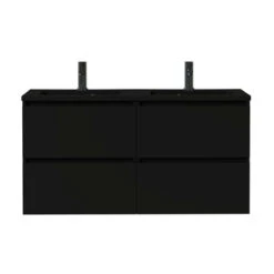 Tiger Karlo Badkamermeubel 120 Cm Mat Zwart Met Zwarte Wastafel -InterieurKunst Verkoopwinkel 123 8213