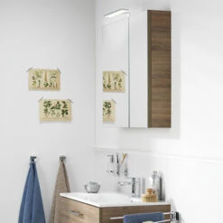 Tiger Badkamermeubel Studio 80cm Chalet Eik/matwit Met RVS Greep -InterieurKunst Verkoopwinkel 123 8419