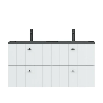 Tiger Maryport Badkamermeubelset 120 Cm Mat Wit Met Matzwarte Polybeton Wastafel En Matzwarte Grepen 2 Tiger Maryport Badkamermeubelset 120 Cm Mat Wit Met Matzwarte Polybeton Wastafel En Matzwarte Grepen - Afbeelding 2