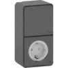 Schneider Electric Mureva Styl Combinatie Wandcontactdoos/wisselschakelaar IP55 Antraciet