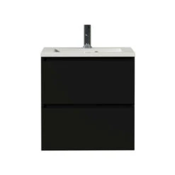 Tiger Badkamermeubel Karlo 60 Cm Mat Zwart Met Witte Wastafel -InterieurKunst Verkoopwinkel 123 8540