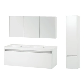 Stripe Badkamermeubelset Hoogglans Wit 120 Cm Exclusief Kolomkast 1 Stripe Badkamermeubelset Hoogglans Wit 120 Cm Exclusief Kolomkast