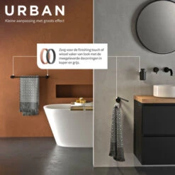 Tiger Handdoekhouder Urban Dubbel Zwart -InterieurKunst Verkoopwinkel 123 8595