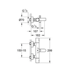 Grohe Thermostatische Badkraan Precision Joy Chroom 15 Cm -InterieurKunst Verkoopwinkel 123 8701