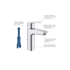 Grohe Wastafelkraan Start M-size Met Waste Quickfix Chroom -InterieurKunst Verkoopwinkel 123 8718