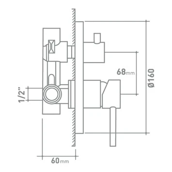 Van Marcke Douchekraan Cocoon Inbouw Chroom Met Wisselknop 2 Van Marcke Douchekraan Cocoon Inbouw Chroom Met Wisselknop - Afbeelding 2
