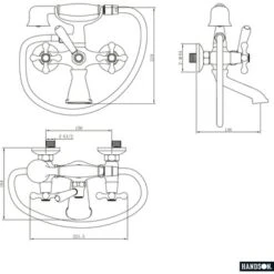 Handson Badkraan Louise Met Handdouche Chroom 15 Cm -InterieurKunst Verkoopwinkel 123 8748