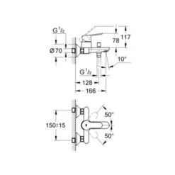 Grohe Badkraan Start Edge Chroom 15 Cm -InterieurKunst Verkoopwinkel 123 8757