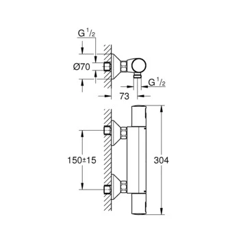 Grohe Thermostatische Douchekraan Precision Start Chroom 15 Cm 4 Grohe Thermostatische Douchekraan Precision Start Chroom 15 Cm - Afbeelding 4