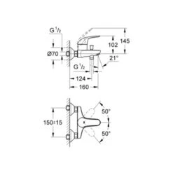 GROHE Badkraan Swift Met Hendel Chroom 15 Cm 7 GROHE Badkraan Swift Met Hendel Chroom 15 Cm -InterieurKunst Verkoopwinkel 123 8835