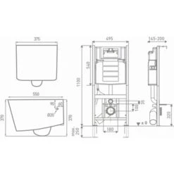 Geberit Inbouwreservoir UP100 Pureflow Met Wandcloset Zonder Spoelrand -InterieurKunst Verkoopwinkel 123 8852