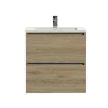 Tiger Karlo Badkamermeubel 60 Cm Chalet Eiken Met Wastafel Hoogglans Wit 2 Tiger Karlo Badkamermeubel 60 Cm Chalet Eiken Met Wastafel Hoogglans Wit - Afbeelding 2