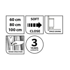 Tiger Badmeubelset Pocket 60 Cm Met 2 Lades Naturel Eik Incl. Looppoten -InterieurKunst Verkoopwinkel 123 9038