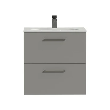 Tiger Badkamermeubel Studio 60 Cm Mat Grijs Met Polybeton Wastafel Mat Wit En Vierkante Grepen 1 Tiger Badkamermeubel Studio 60 Cm Mat Grijs Met Polybeton Wastafel Mat Wit En Vierkante Grepen