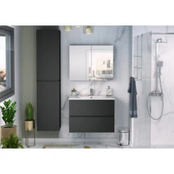 Atlantic By Allibert Badmeubelset Donna 80 Cm Mat Zwart -InterieurKunst Verkoopwinkel 123 9085