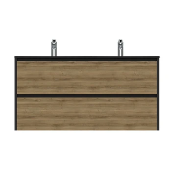 Tiger Reverse Meubelset 120 Cm Met 2 Lades Chalet Eik / Mat Zwart Inclusief Oval Wastafel Dubbel Mat Zwart 3 Tiger Reverse Meubelset 120 Cm Met 2 Lades Chalet Eik / Mat Zwart Inclusief Oval Wastafel Dubbel Mat Zwart - Afbeelding 3