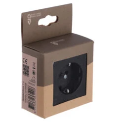 Busch-Jaeger Future Linear Enkel Geaard Stopcontact Zwart -InterieurKunst Verkoopwinkel 123 921