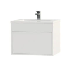 Tiger Helsinki Badkamermeubel 60 Cm Hoogglans Wit Met Wastafel Polybeton Wit -InterieurKunst Verkoopwinkel 123 9318