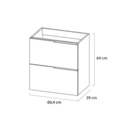 Tiger Badmeubelset Pocket 60 Cm Met 2 Lades Wit Incl. Looppoten -InterieurKunst Verkoopwinkel 123 9386