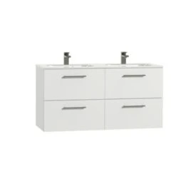 Tiger Badkamermeubel Studio 120cm Hoogglans Wit Met Ronde RVS Greep -InterieurKunst Verkoopwinkel 123 9423