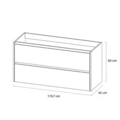 Tiger Reverse Meubelset 120 Cm Met 2 Lades Chalet Eik / Mat Zwart Inclusief Quadro Wastafel Dubbel Mat Zwart -InterieurKunst Verkoopwinkel 123 9488