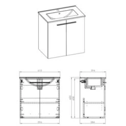 Atlantic Badmeubel Clara 60cm Twee Deuren Wit -InterieurKunst Verkoopwinkel 123 9618