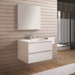Atlantic Badmeubelset Heon Wit 60 Cm Met Spiegel -InterieurKunst Verkoopwinkel 123 9620