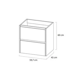 Tiger Reverse Meubelset Met 2 Lades 60 Cm Chalet Eik / Mat Zwart Inclusief Quadro Wastafel Mat Zwart -InterieurKunst Verkoopwinkel 123 9658