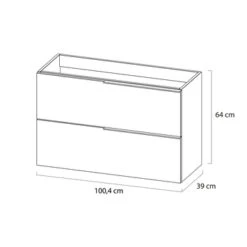 Tiger Badmeubelset Pocket 100 Cm Met 2 Lades Wit -InterieurKunst Verkoopwinkel 123 9687