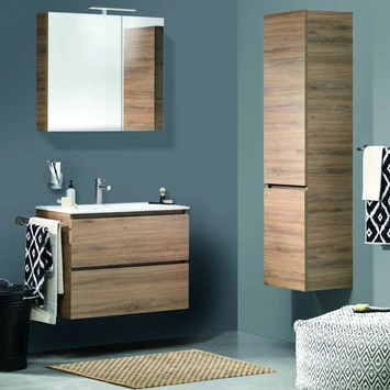 Tiger Karlo Badkamermeubel 80 Cm Chalet Eiken Met Wastafel Hoogglans Wit 5 Tiger Karlo Badkamermeubel 80 Cm Chalet Eiken Met Wastafel Hoogglans Wit - Afbeelding 5