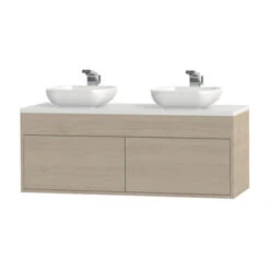 Tiger Helsinki Badkamermeubel 120 Cm Naturel Eiken Met Waskom -InterieurKunst Verkoopwinkel 123 9724