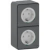 Schneider Electric Mureva Styl Wandcontactdoos 2-voudig Verticaal IP55 Antraciet
