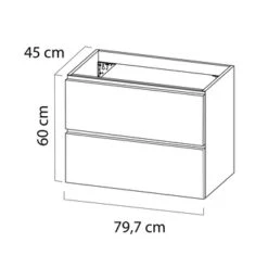 Tiger Karlo Badkamermeubel 80cm Mat Zwart Met Eiken Wasblad En Keramische Waskom -InterieurKunst Verkoopwinkel 123 9748