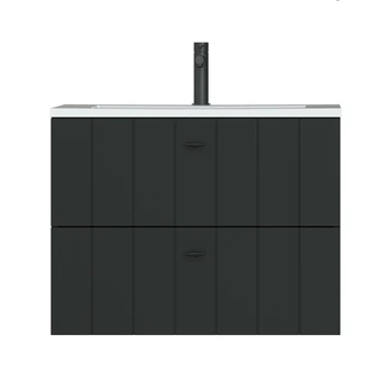 Tiger Maryport Badkamermeubelset 80 Cm Mat Zwart Met Wit Glanzende Polybeton Wastafel En Matzwarte Grepen 3 Tiger Maryport Badkamermeubelset 80 Cm Mat Zwart Met Wit Glanzende Polybeton Wastafel En Matzwarte Grepen - Afbeelding 3